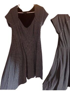 ❤︎POLKA DOT~TORRID~WOMANS PLUS 1X/14/16~SWING DRESS~BLACK AND WHITE~STRETCHY!❤︎